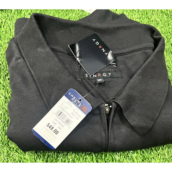 Synrgy Luxury Pima Quarter Zip Pullover Long Sleeve Black SZ 3XL New $48 - Picture 6 of 6